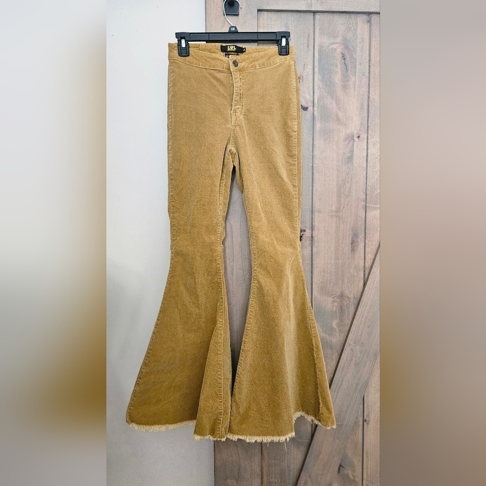 L&B Baby Courduroy Super Flare High Rise Pants In Mustard. Size 4 - Picture 7 of 13